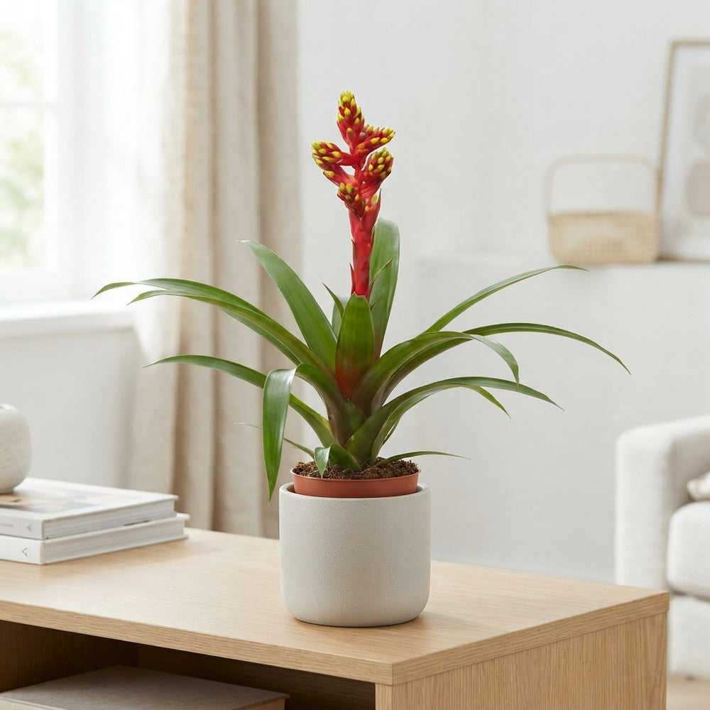 Guzmania Flowering Houseplant – 12cm Pot, 45cm High