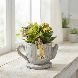 Decorative Cement Teapot Arrangement – 18cm