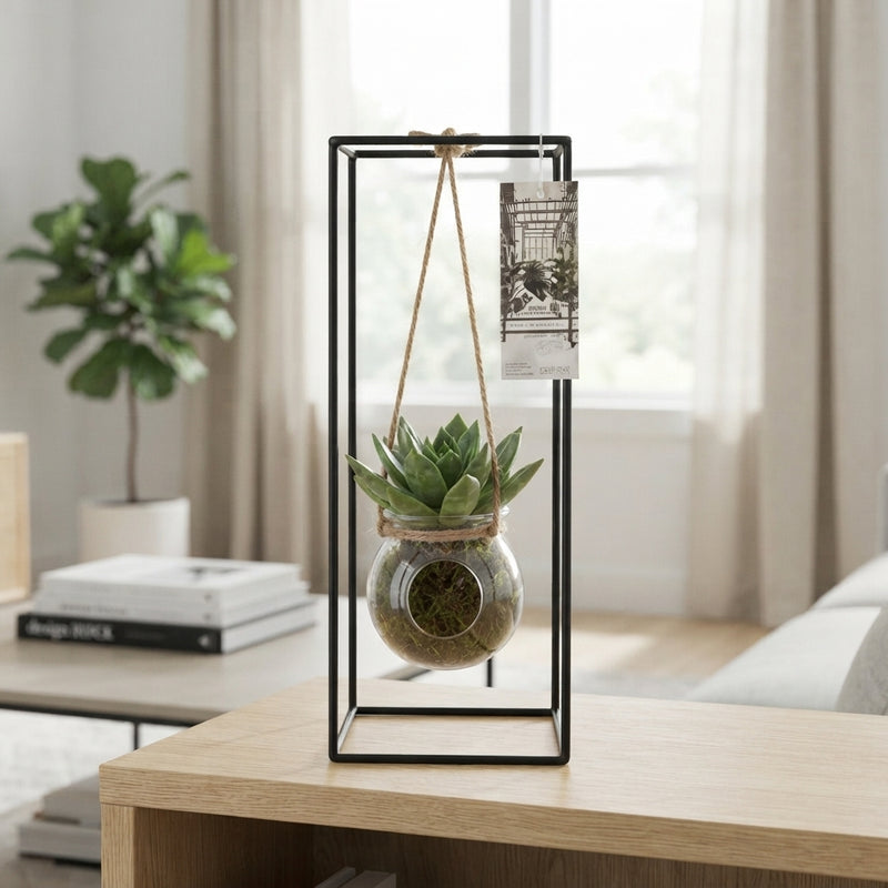 Black Metal Hanging Plant Arrangement – 11cm Pot