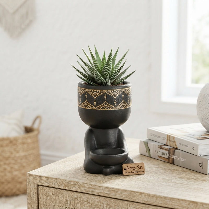 Haworthia ‘Spiritual Guy’ Arrangement – 14cm Ceramic Pot