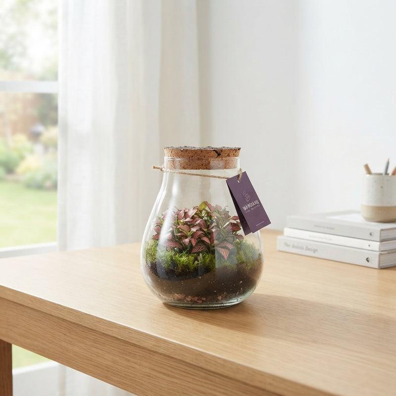 Halley Medium Glass Terrarium Arrangement – 16cm