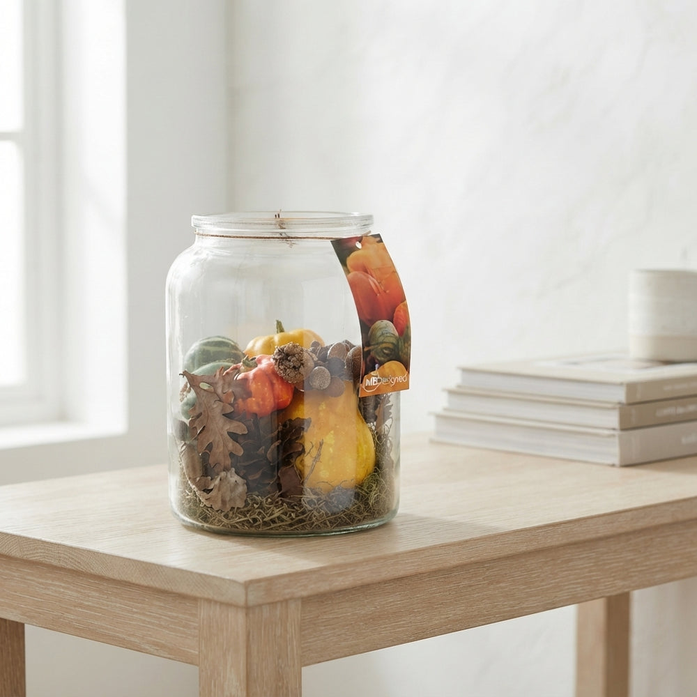 Decorative Plant Arrangement in Glass Pot – 15cm