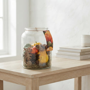 Decorative Plant Arrangement in Glass Pot – 15cm