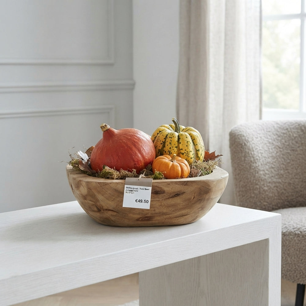 Decorative Arrangement in Teak Wood Bowl – 28cm