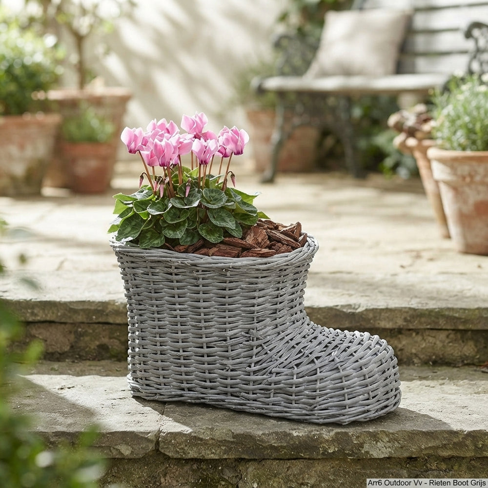 Outdoor Wicker Boot Arrangement – 42cm