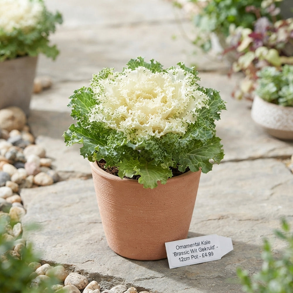 Curly White Ornamental Brassica – 12cm Pot
