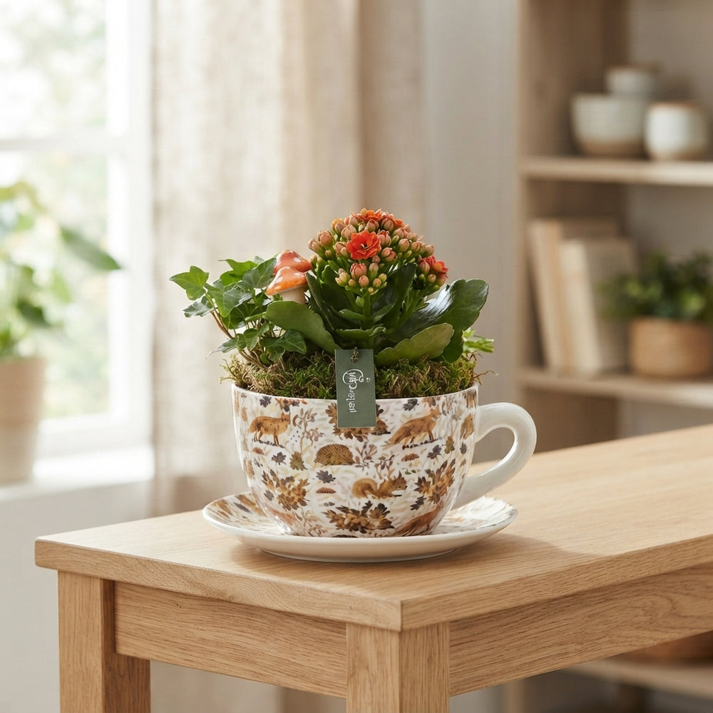 Autumn Orange and Red Plant Arrangement – 25cm Ceramic Pot