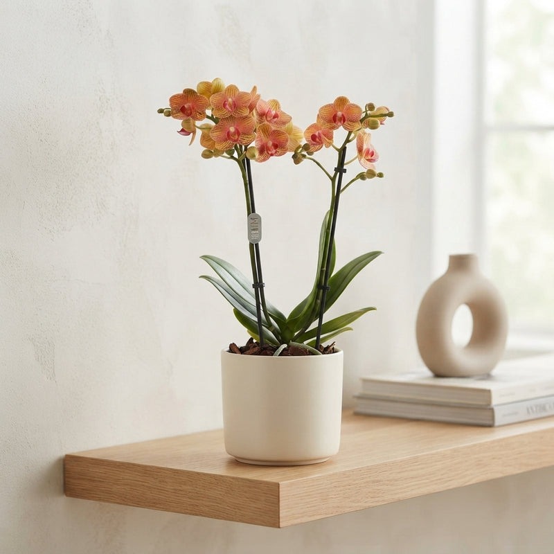 Orange Phalaenopsis Orchid – 12cm Pot, 50cm High