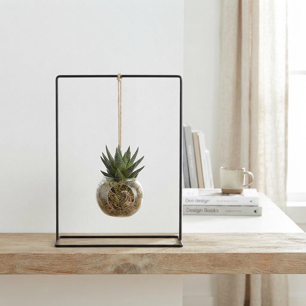 Black Metal Hanging Plant Arrangement – 30cm