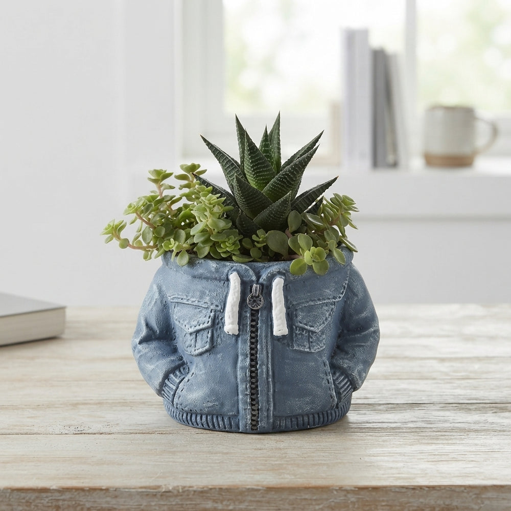 Blue Ceramic Plant Arrangement – 14cm Pot