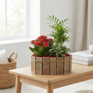 Mixed Colour Oval Wooden Arrangement