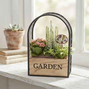 Mixed-Colour Garden Arrangement with Iron Frame
