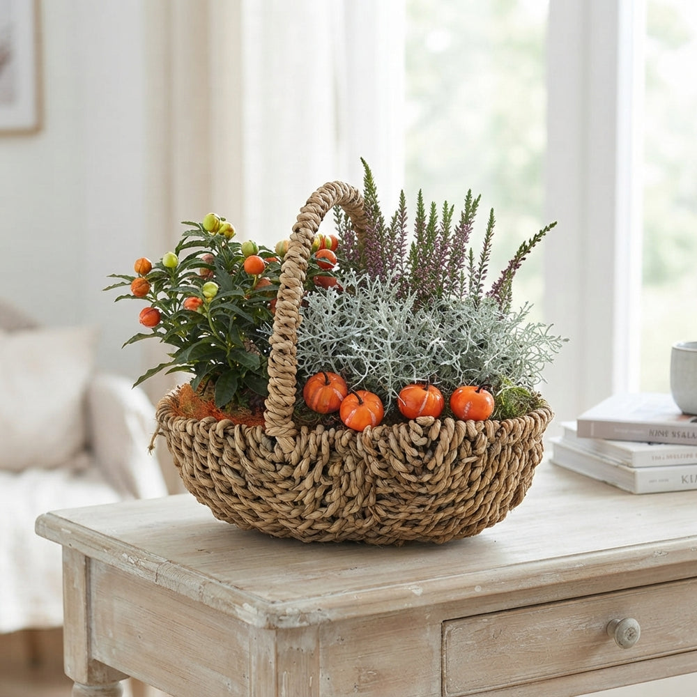 Mixed-Colour Harvest Basket Arrangement