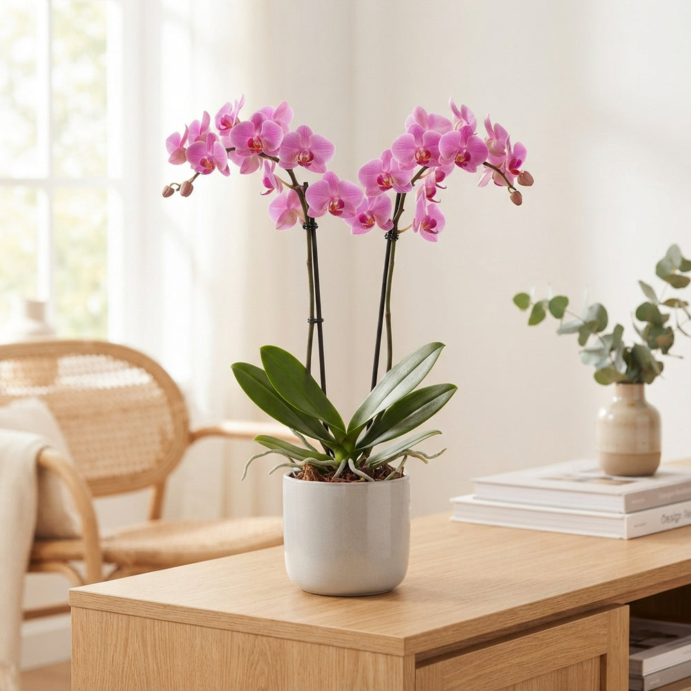 Pink Phalaenopsis Orchid – 2 Stem, 12cm Pot