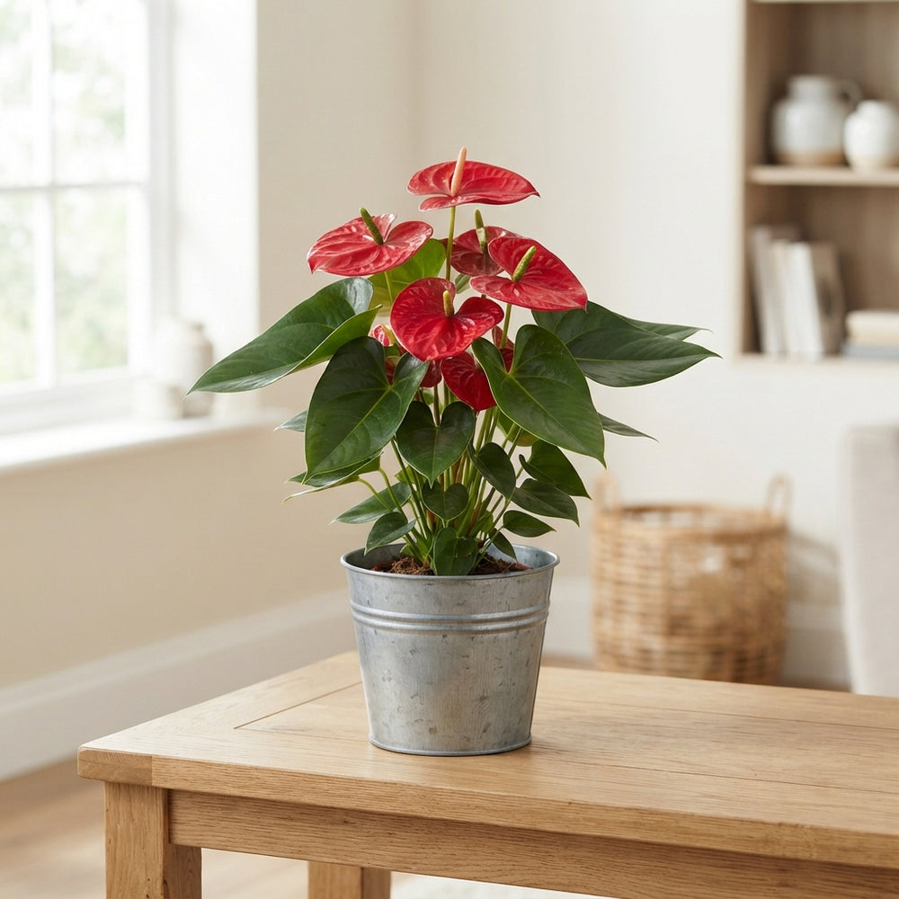 Indoor Plant Arrangement in Zinc Pot – 30cm