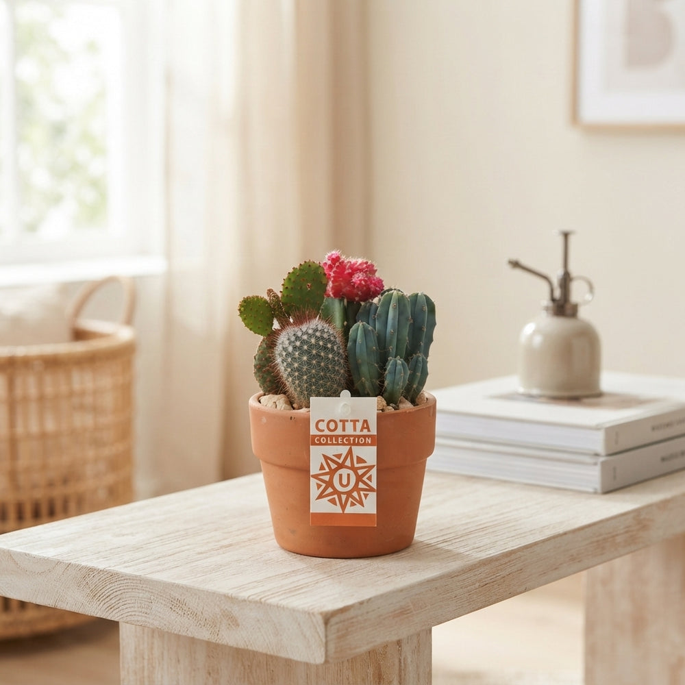Mixed Cactus Arrangement in Terracotta Pot – 12cm