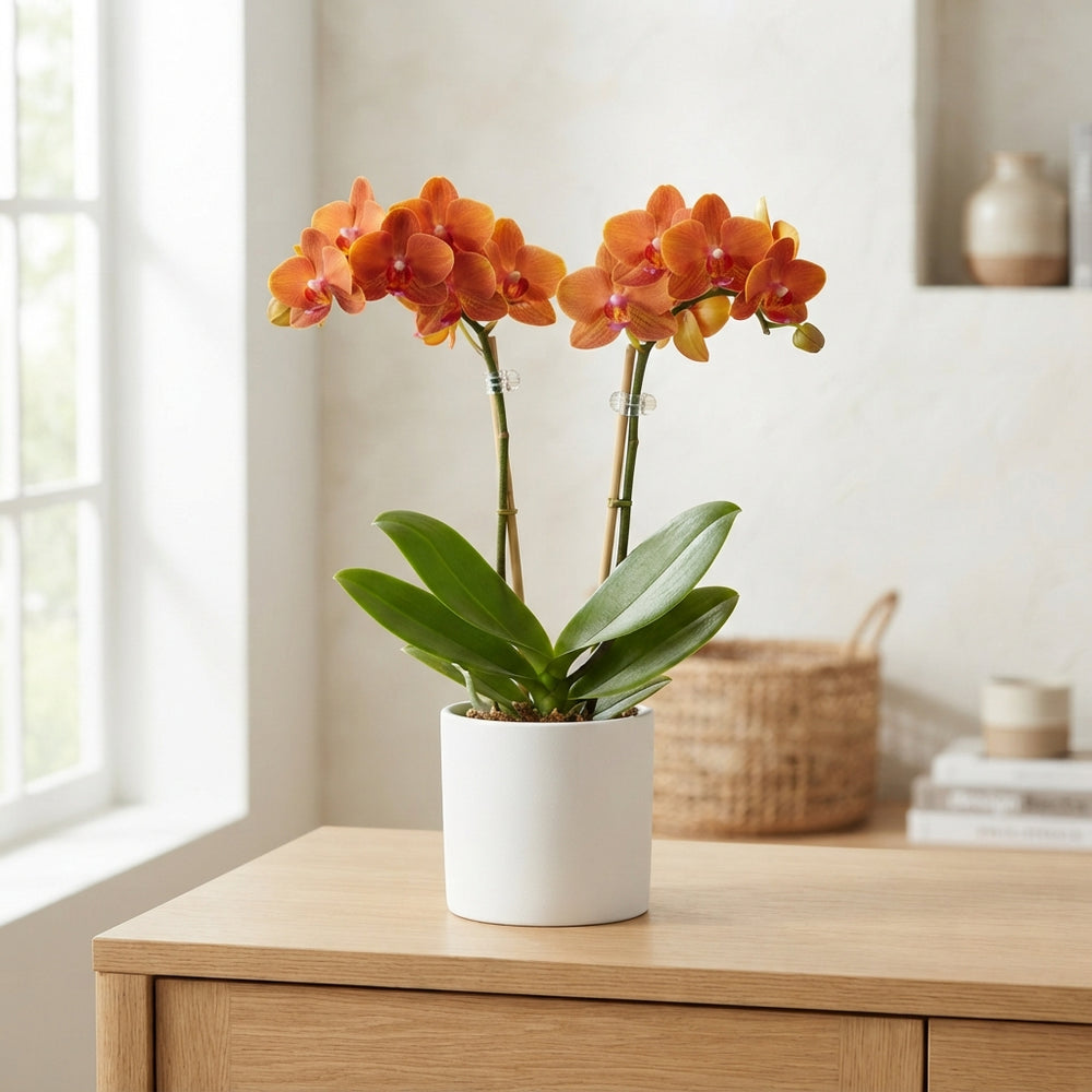 Orange Phalaenopsis Orchid 'Apple Pie' – 12cm Pot