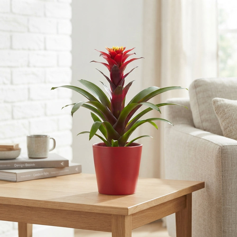 Mixed Guzmania Bromeliad – 12cm Ceramic Pot