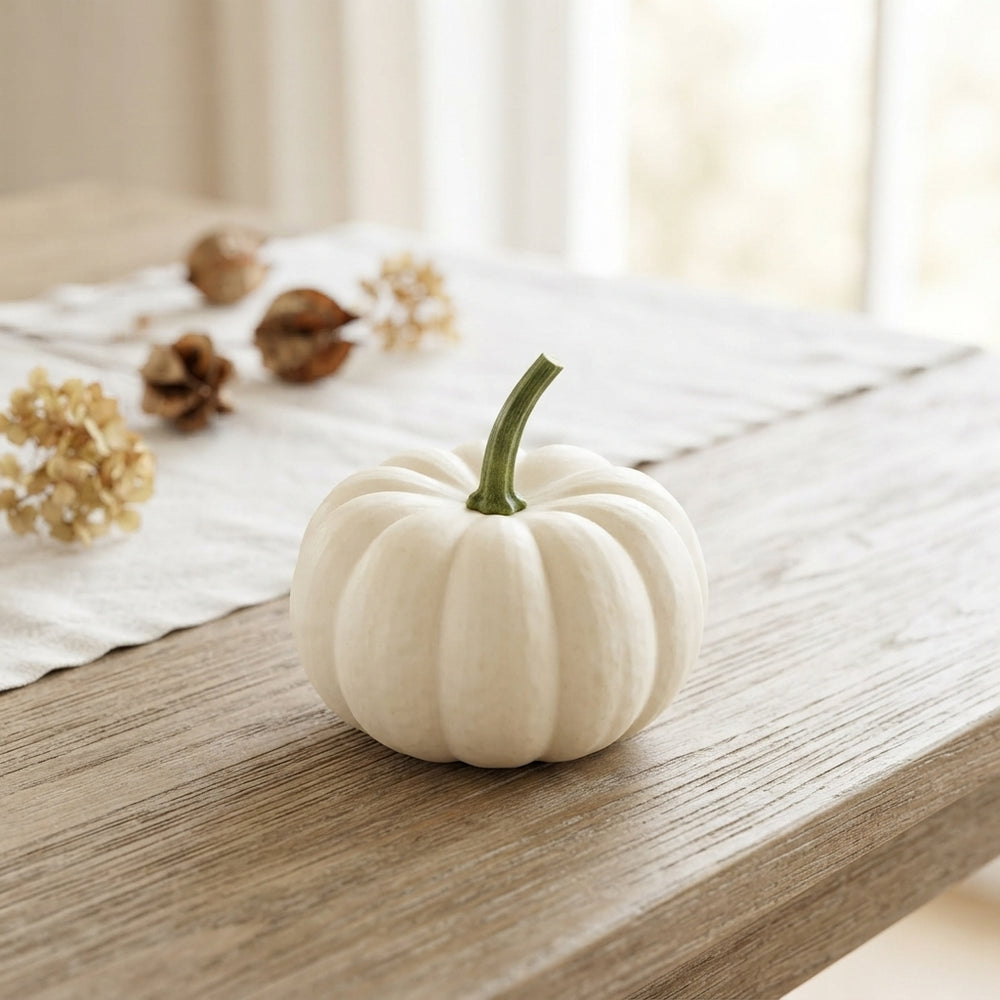 White Ornamental Baby Boo Pumpkins – Pack of 20