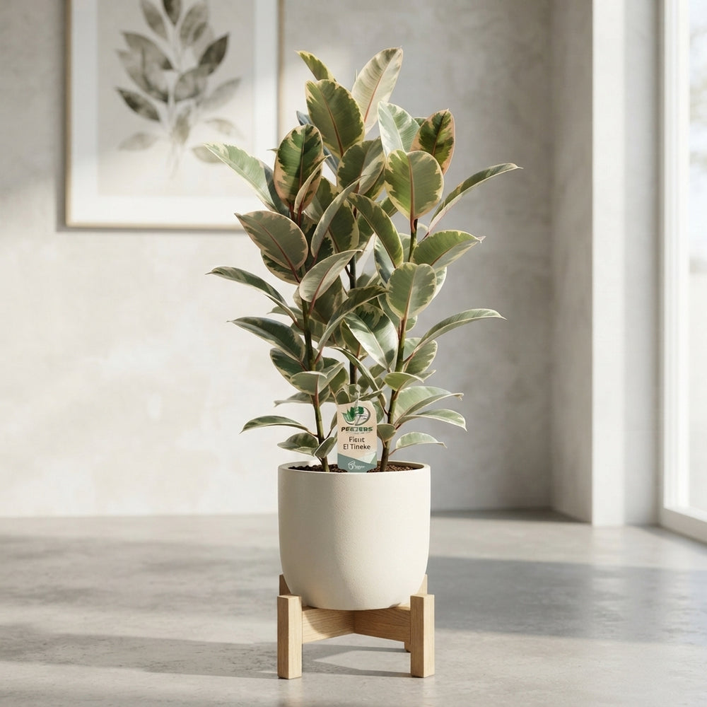 Ficus El Tineke Rubber Plant – 24cm Pot, 115cm Tall