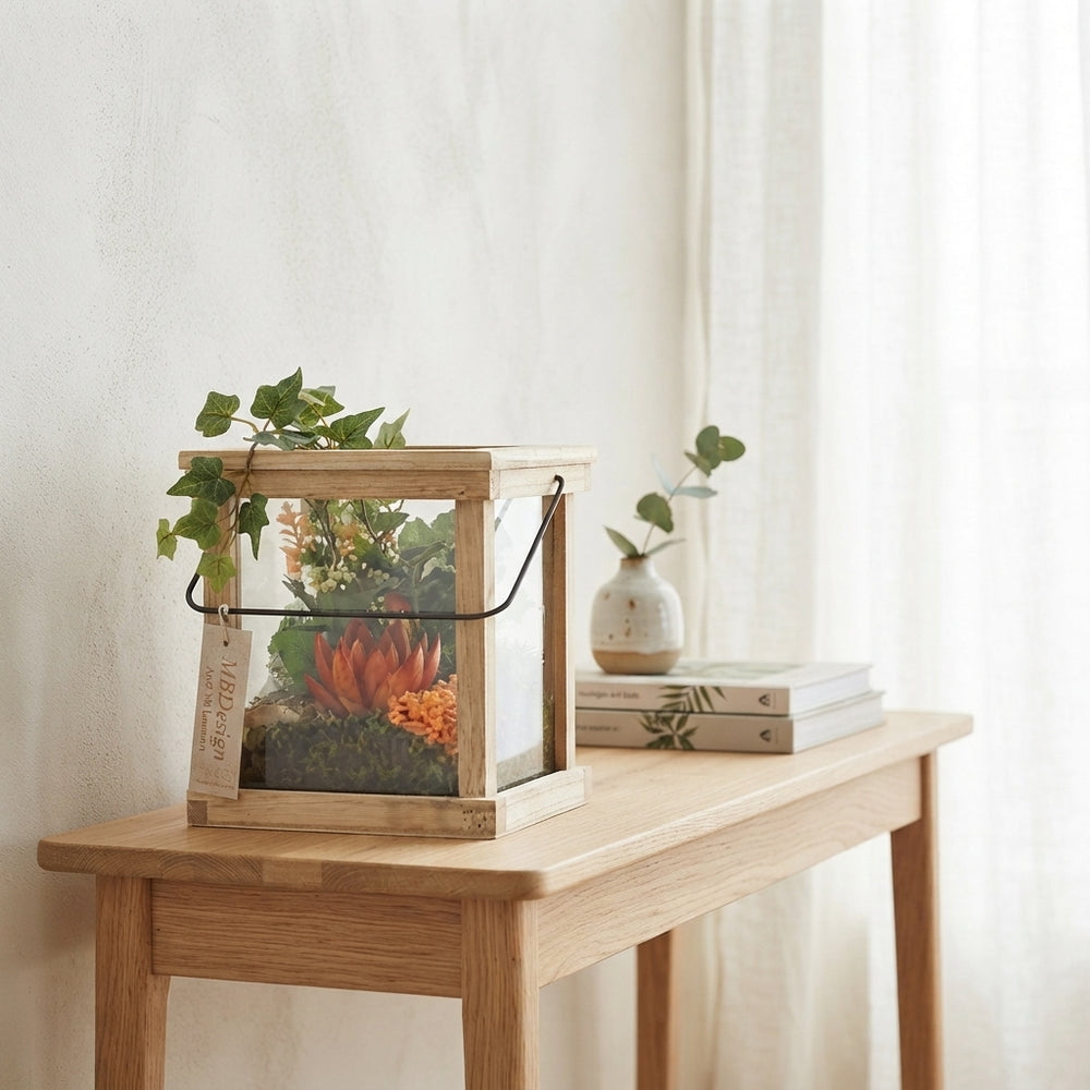 Orange and Red Indoor Lantern Plant Arrangement – 20cm Pot