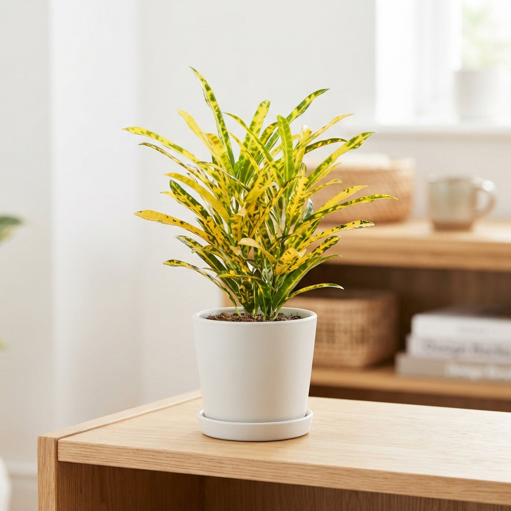 Small-Leaved Croton (Codiaeum variegatum) – 6cm Pot