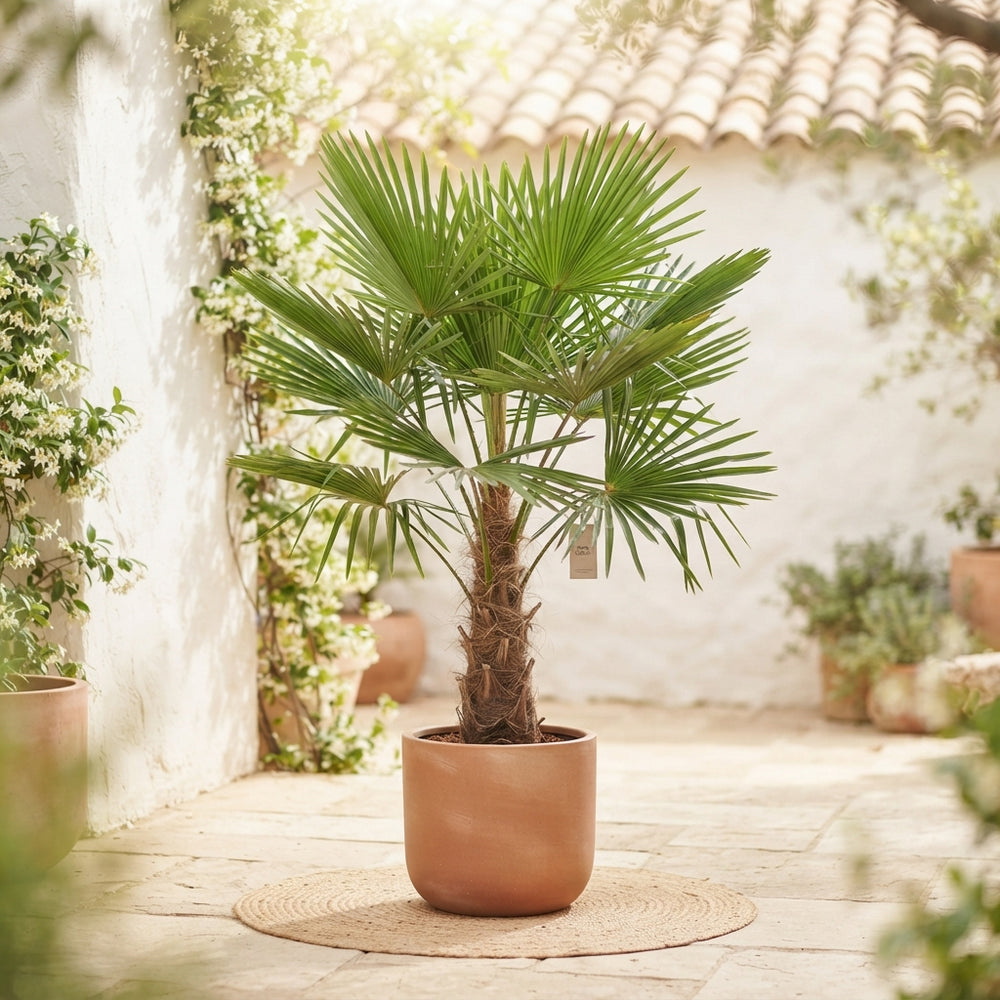 Chinese Windmill Palm (Trachycarpus fortunei) – 40cm Pot, 230cm Tall