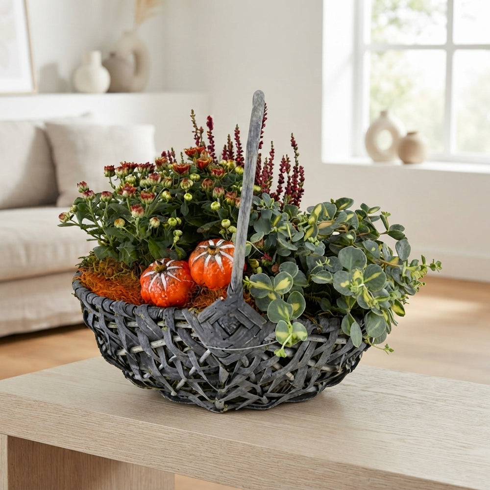 Mixed Colour Arrangement in Grey XL Harvest Basket