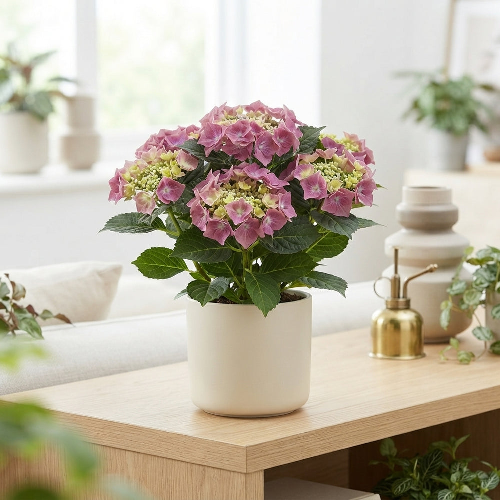 Pink Lacecap Hydrangea (Hydrangea macrophylla) – 14cm Pot