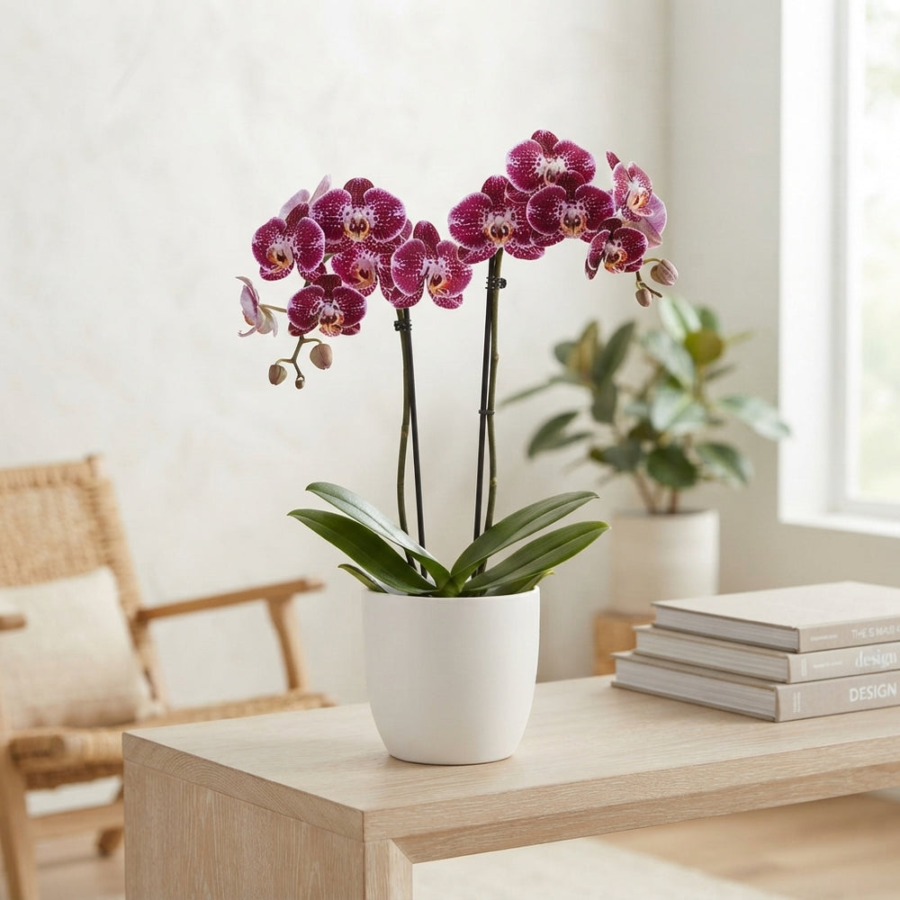 Dark Red Phalaenopsis Orchid – 12cm Pot, 50cm High