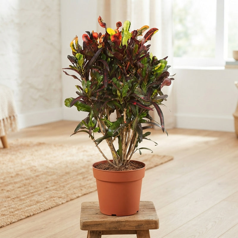 Large-Leaved Croton (Codiaeum) – 27cm Pot, 120cm High