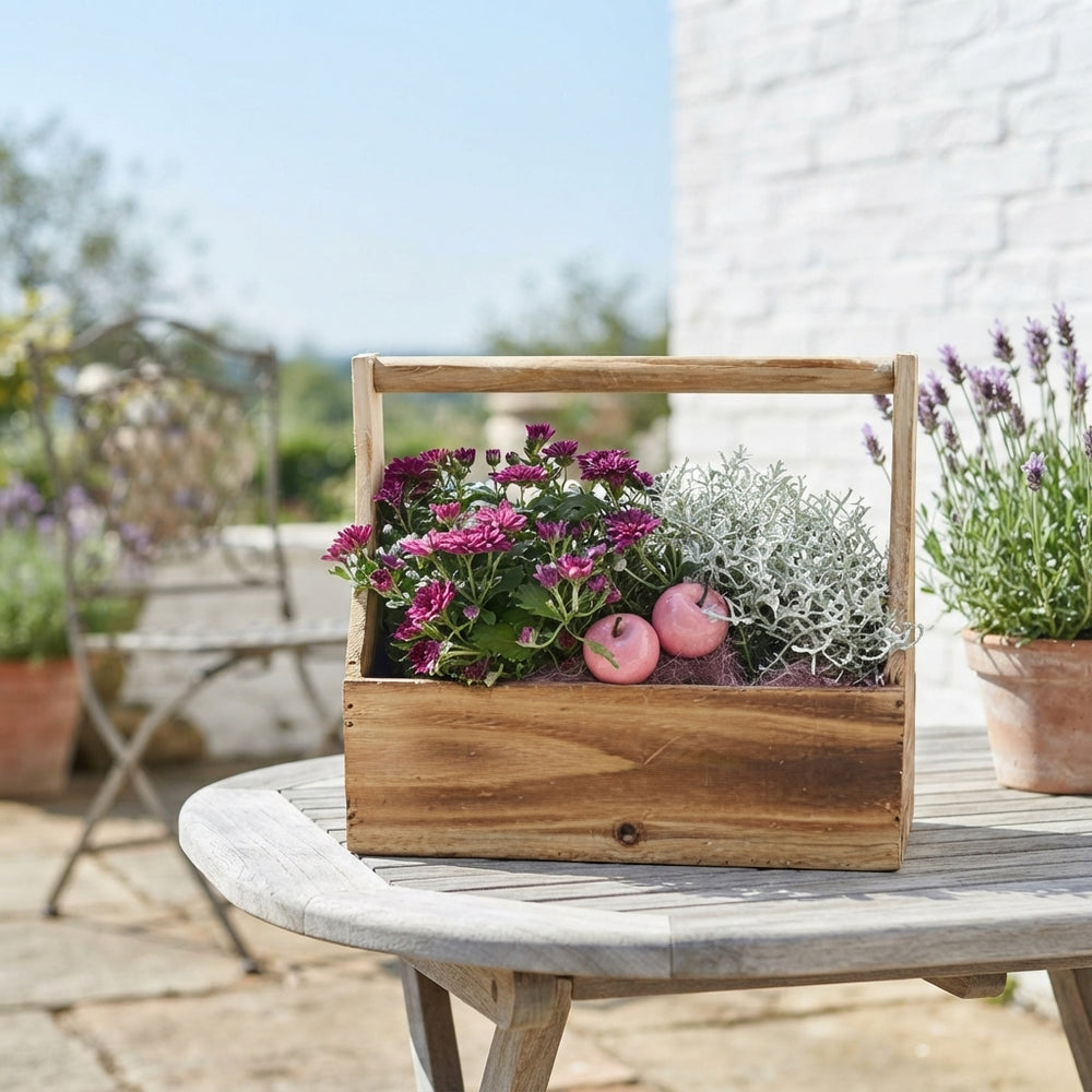 Mixed Colour Arrangement with Wooden Handle