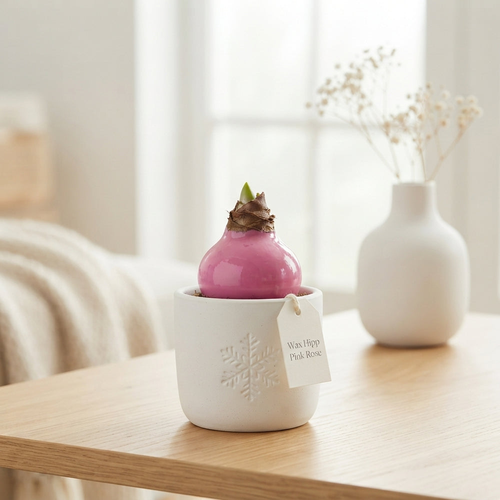 Pink Wax Rose Christmas Decoration – 20cm