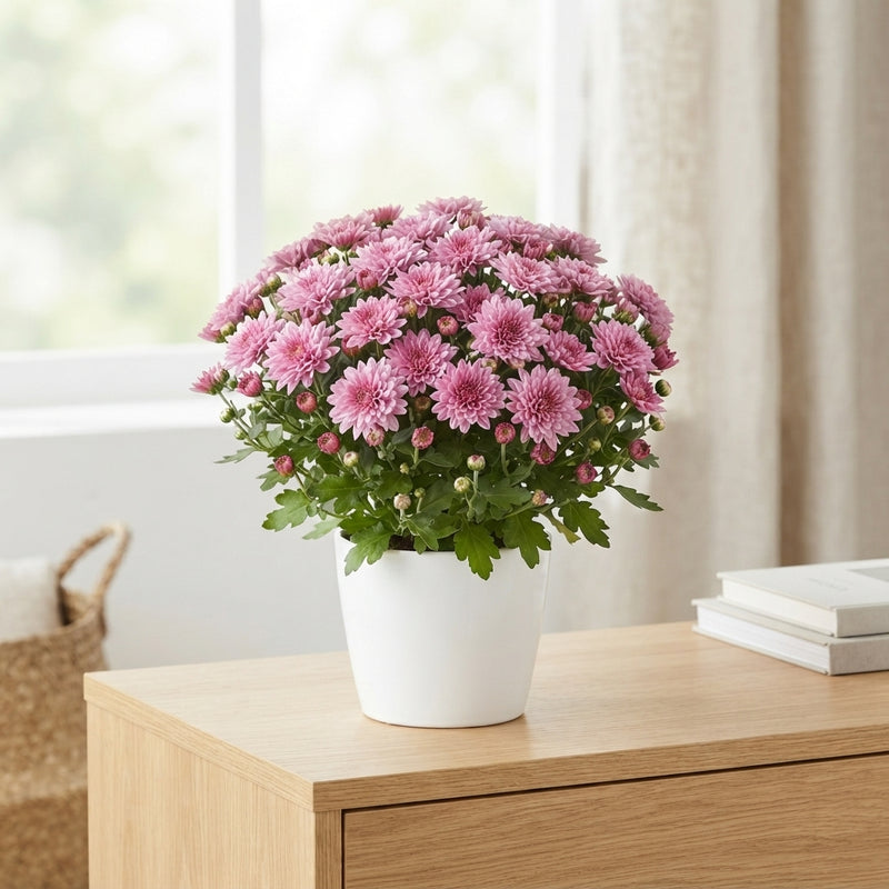 Pink Chrysanthemum (Chrysanthemum indicum) – 10.5cm Pot