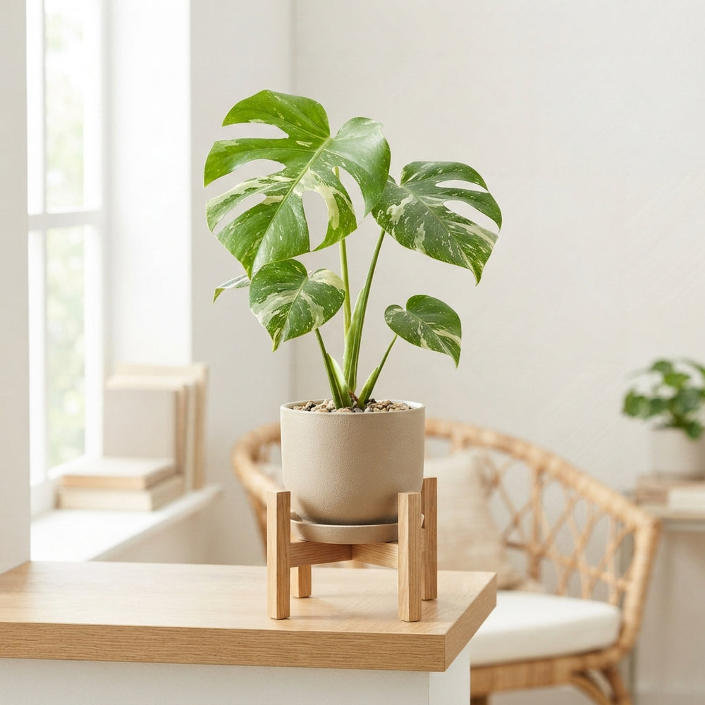 Variegated Swiss Cheese Plant (Monstera deliciosa) – 15cm Pot