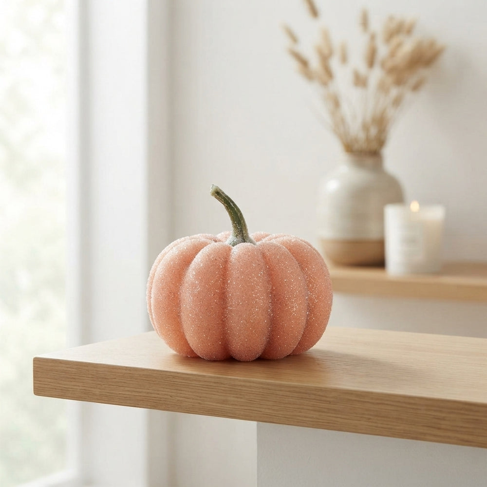 Glitter Wax Pumpkin Decoration – 15cm