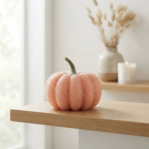Glitter Wax Pumpkin Decoration – 15cm