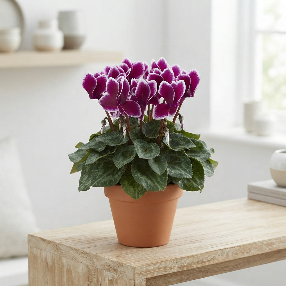 Purple and White Cyclamen persicum – 9cm Pot
