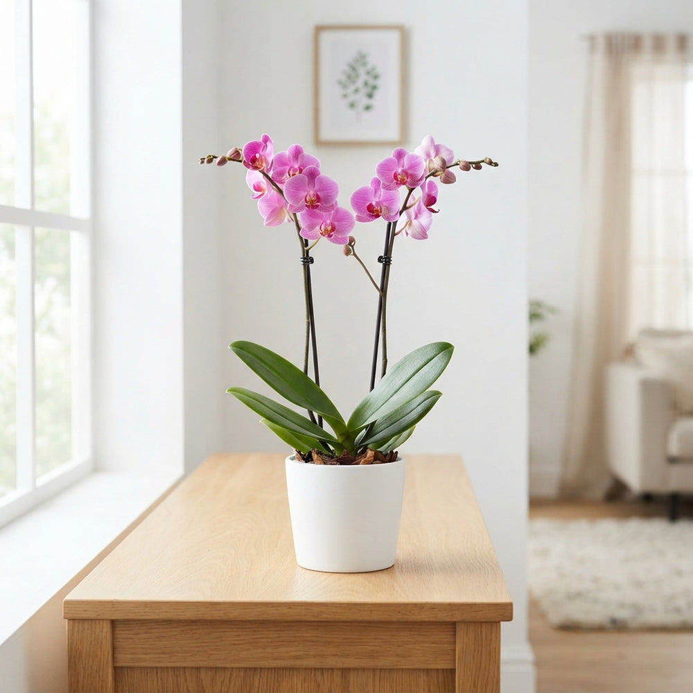 Pink Phalaenopsis Orchid – 2 Stem, 12cm Pot
