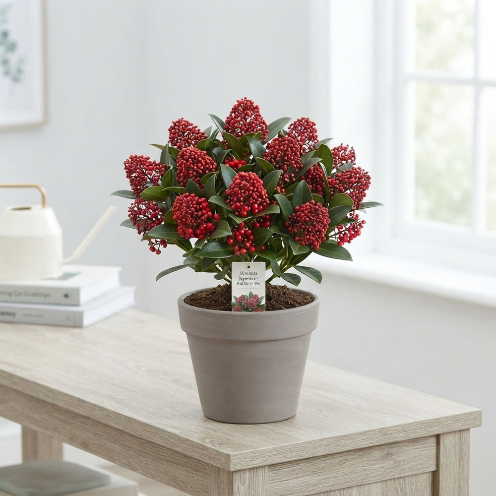 Skimmia japonica ‘Red Berry Bee’ – 10.5cm Pot