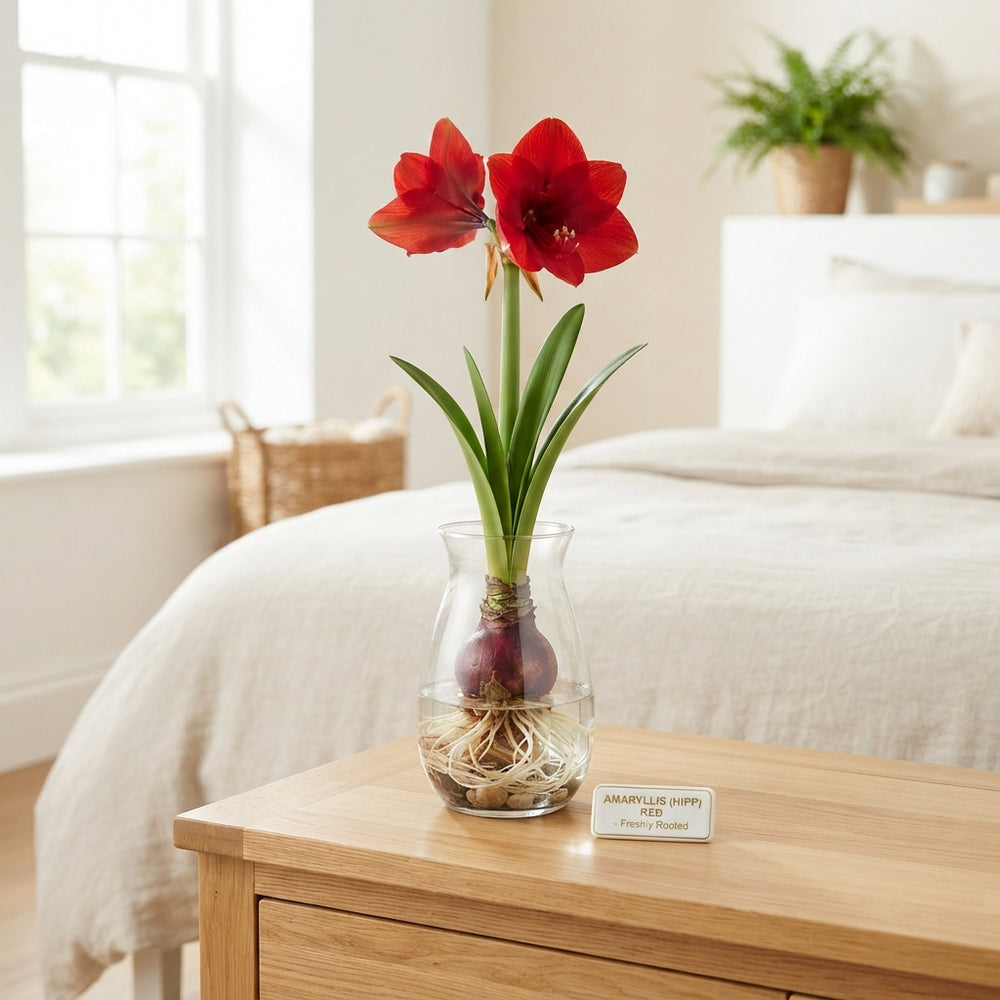 Red Hippeastrum Bulb with Roots