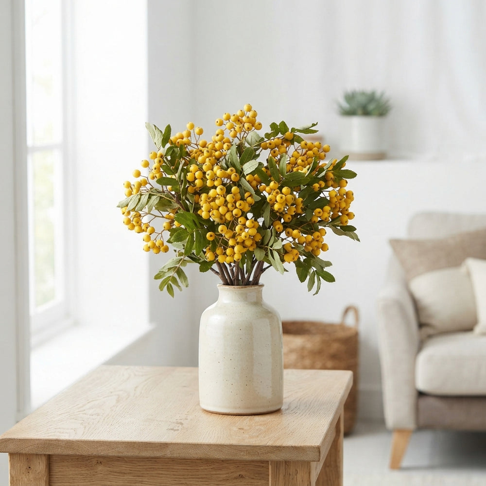 Yellow Sorbus Ornamental Berry Branches – Pack of 8