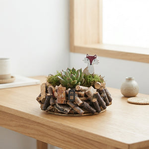 Autumn Indoor Plant Arrangement – 20cm Wooden Pot
