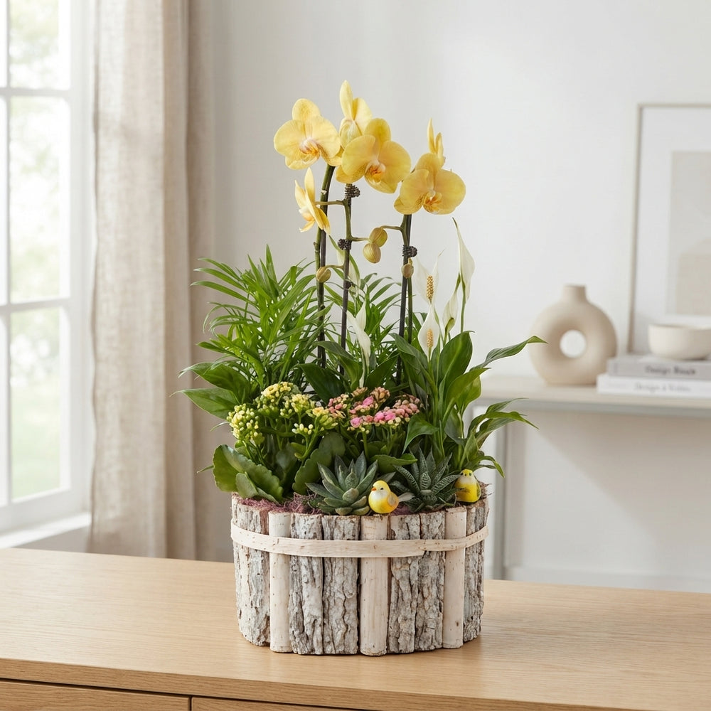 Beech Wood Round Decorative Arrangement