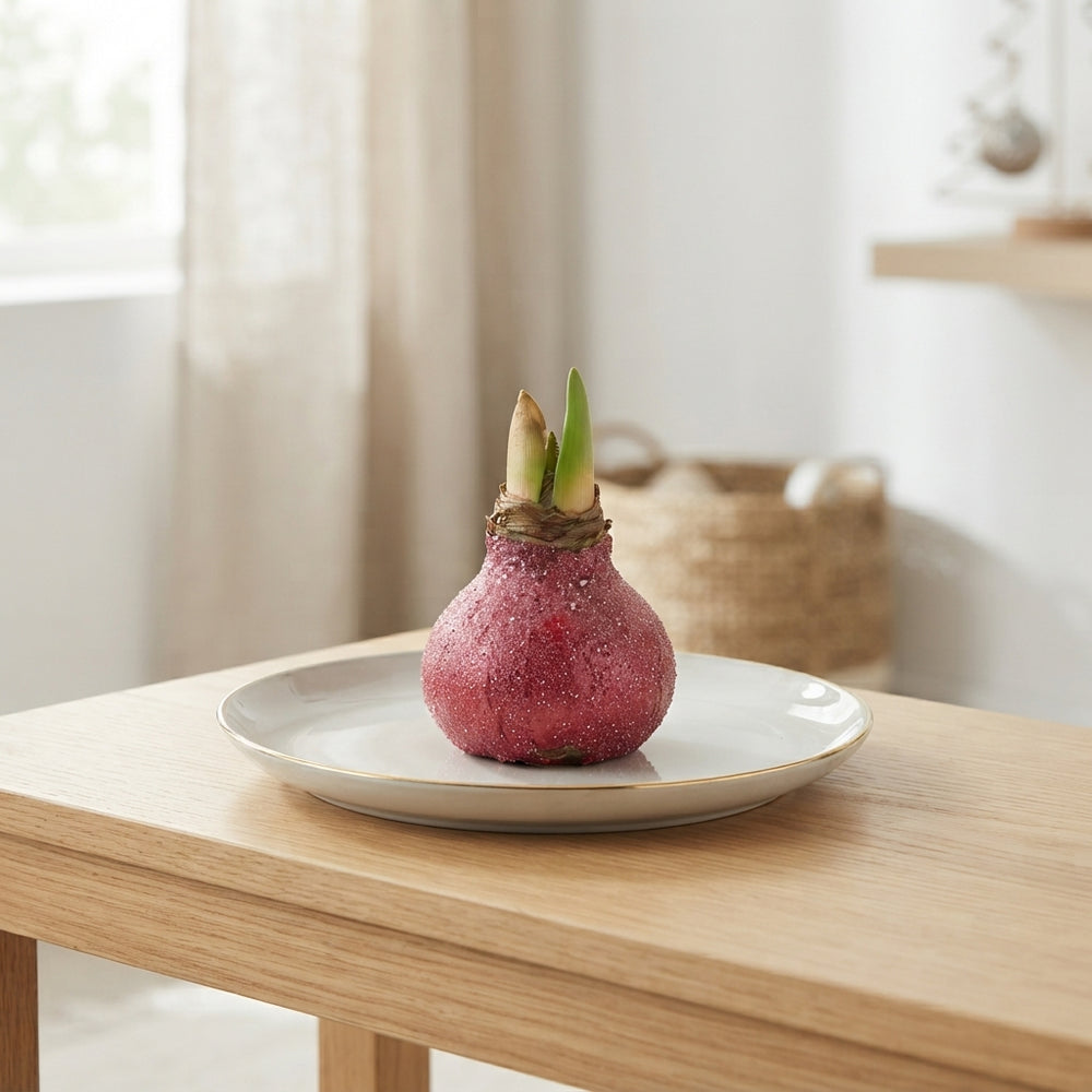 Red Waxed Hyacinth Christmas Decoration