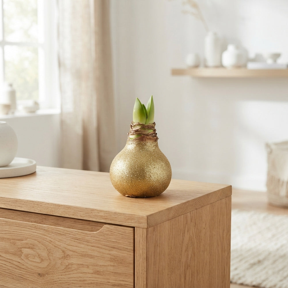 Gold Wax Flower Christmas Decoration