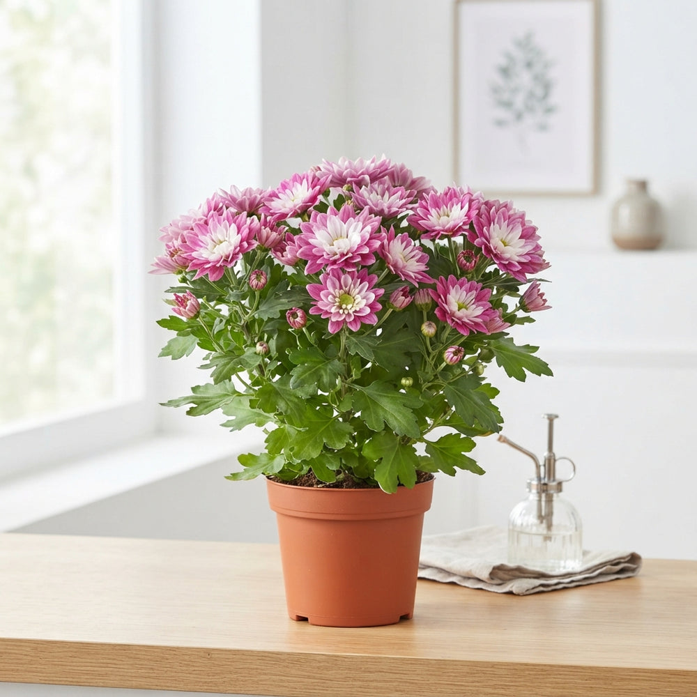 Mixed Bicolour Chrysanthemum – 12cm Pot