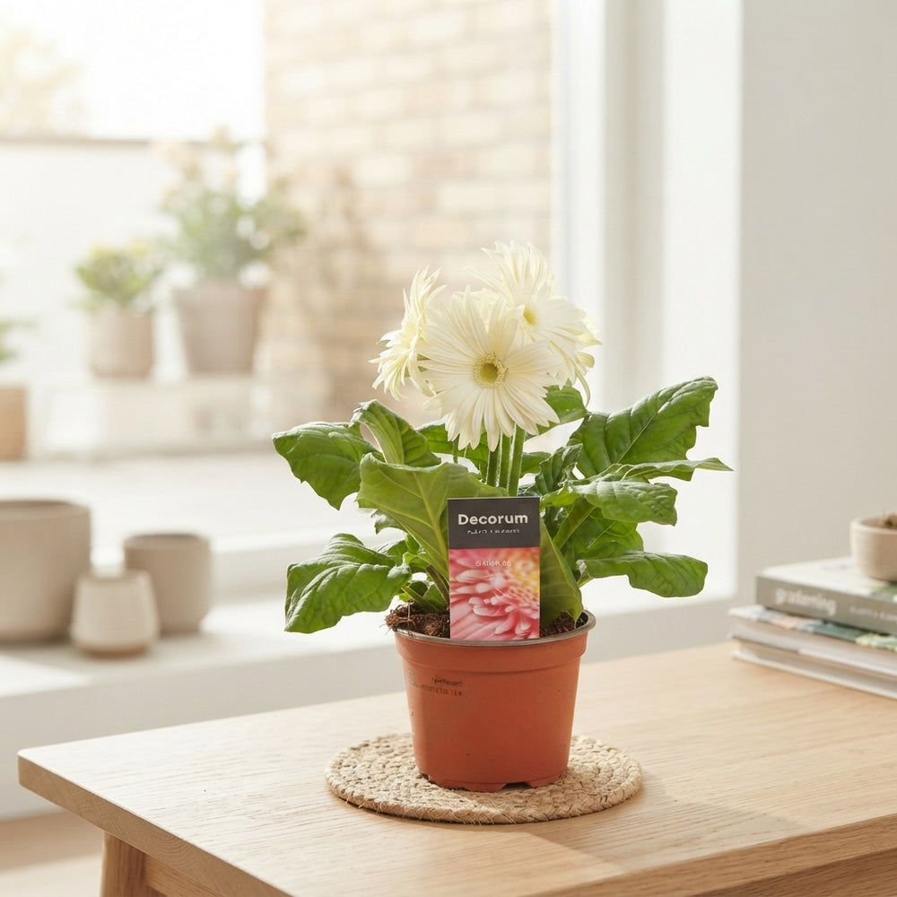 White Gerbera Plant – 12cm Pot