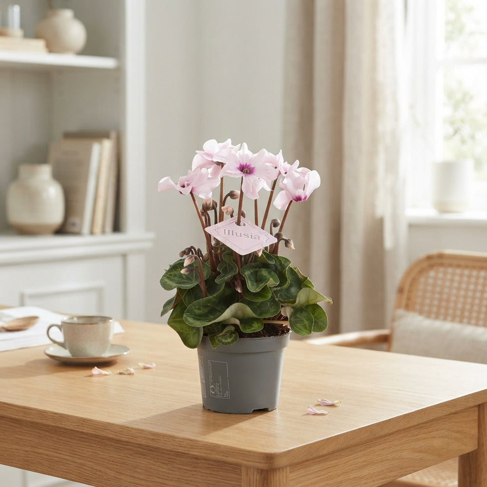 Pink Cyclamen persicum ‘Illusia Light with Eye’ – 9cm Pot