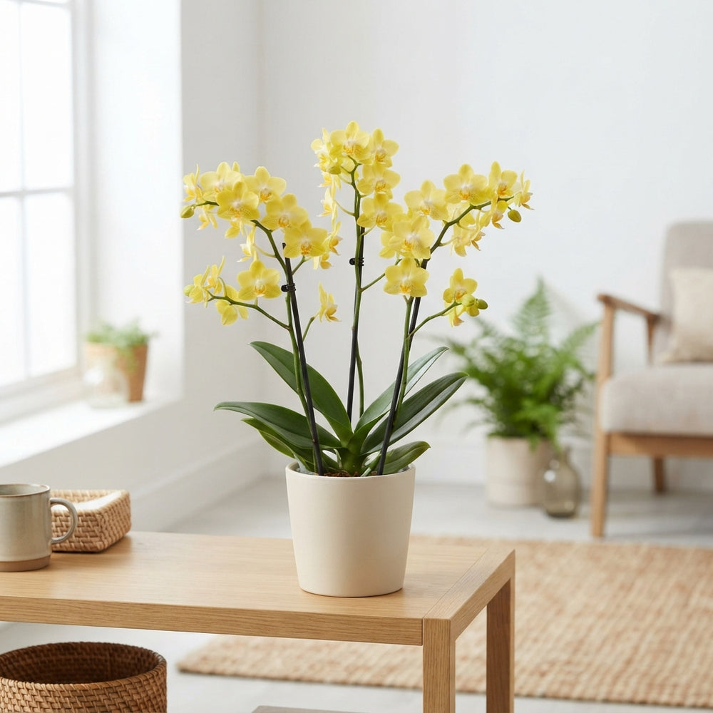 Yellow Phalaenopsis Orchid – 12cm Pot, 35cm Tall